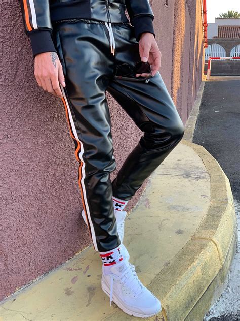 farfetch leather tracksuit